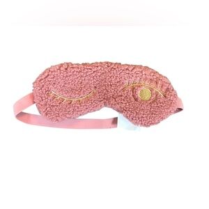 Old Navy Pink sleep mask gold stitching eye wink nwot